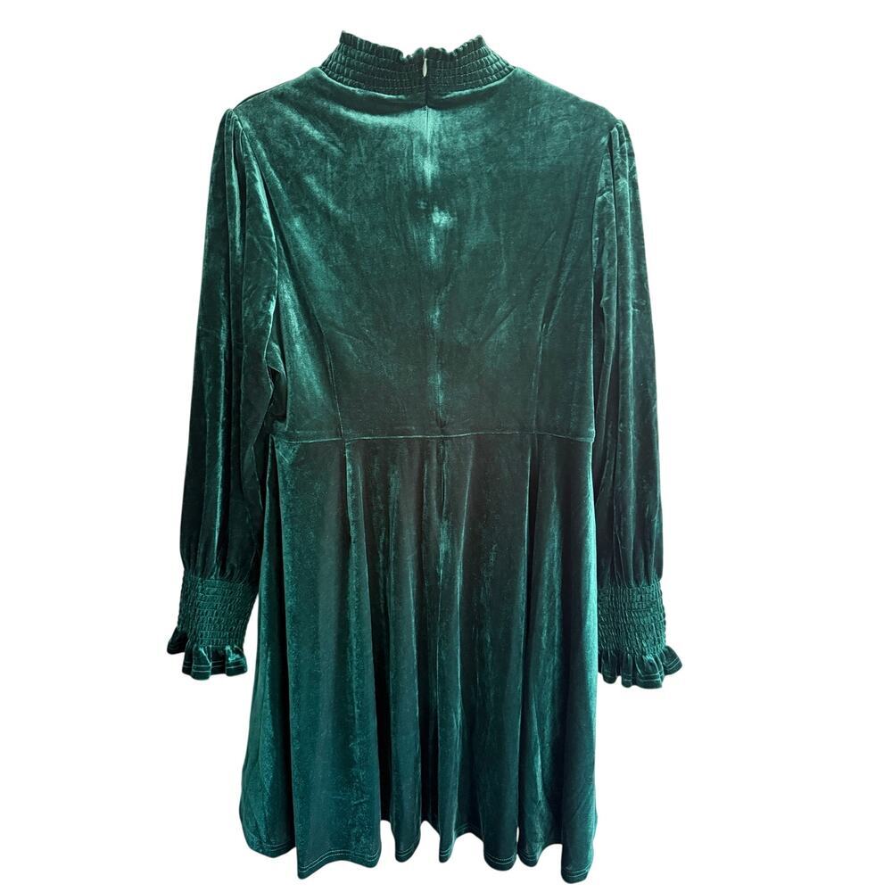 Baltic Born Tina Green Velvet Knee Length Long Sleeved Dress sz XL NWT - Picture 4 of 8